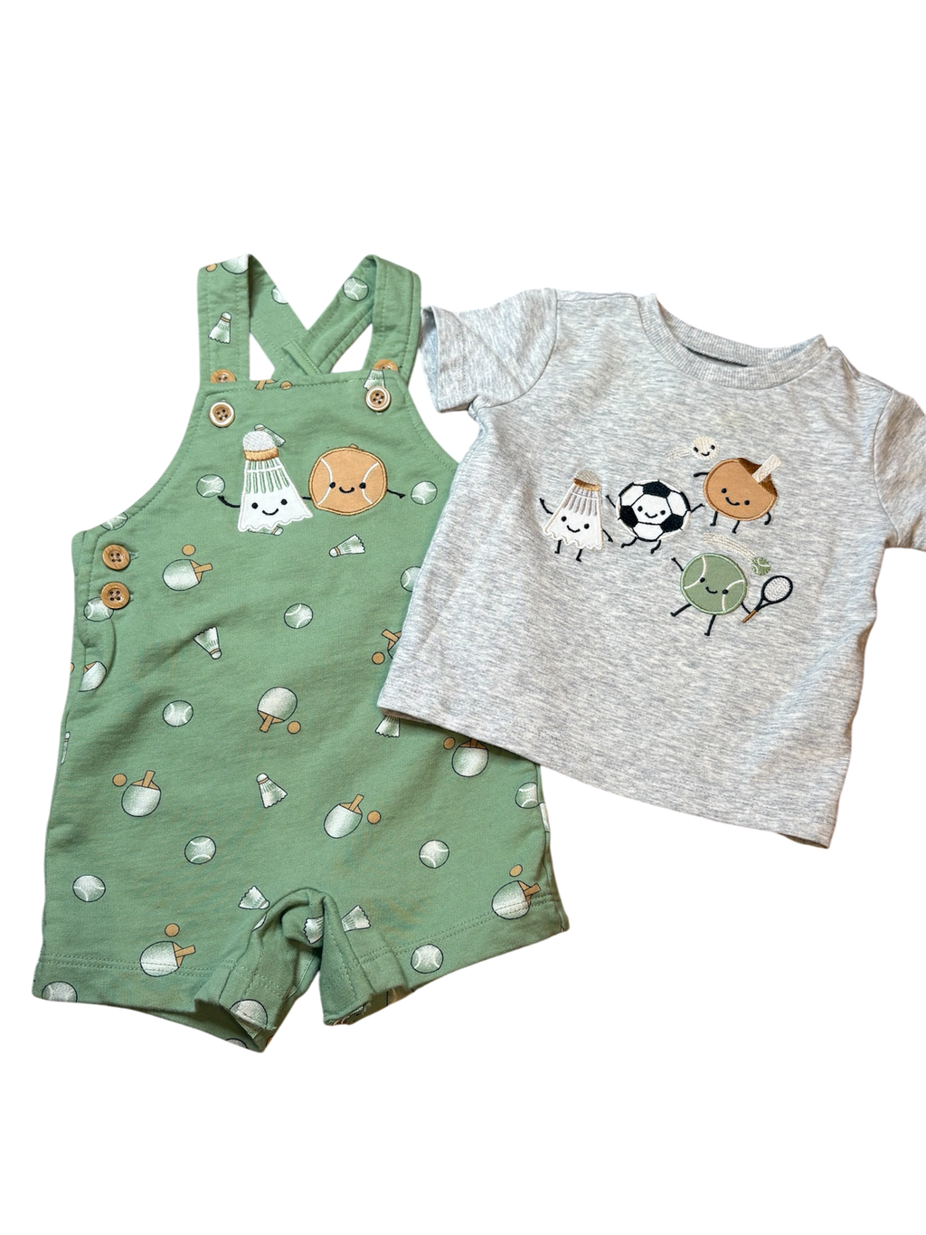 PEKKLE Ensemble salopette short 6 mois
