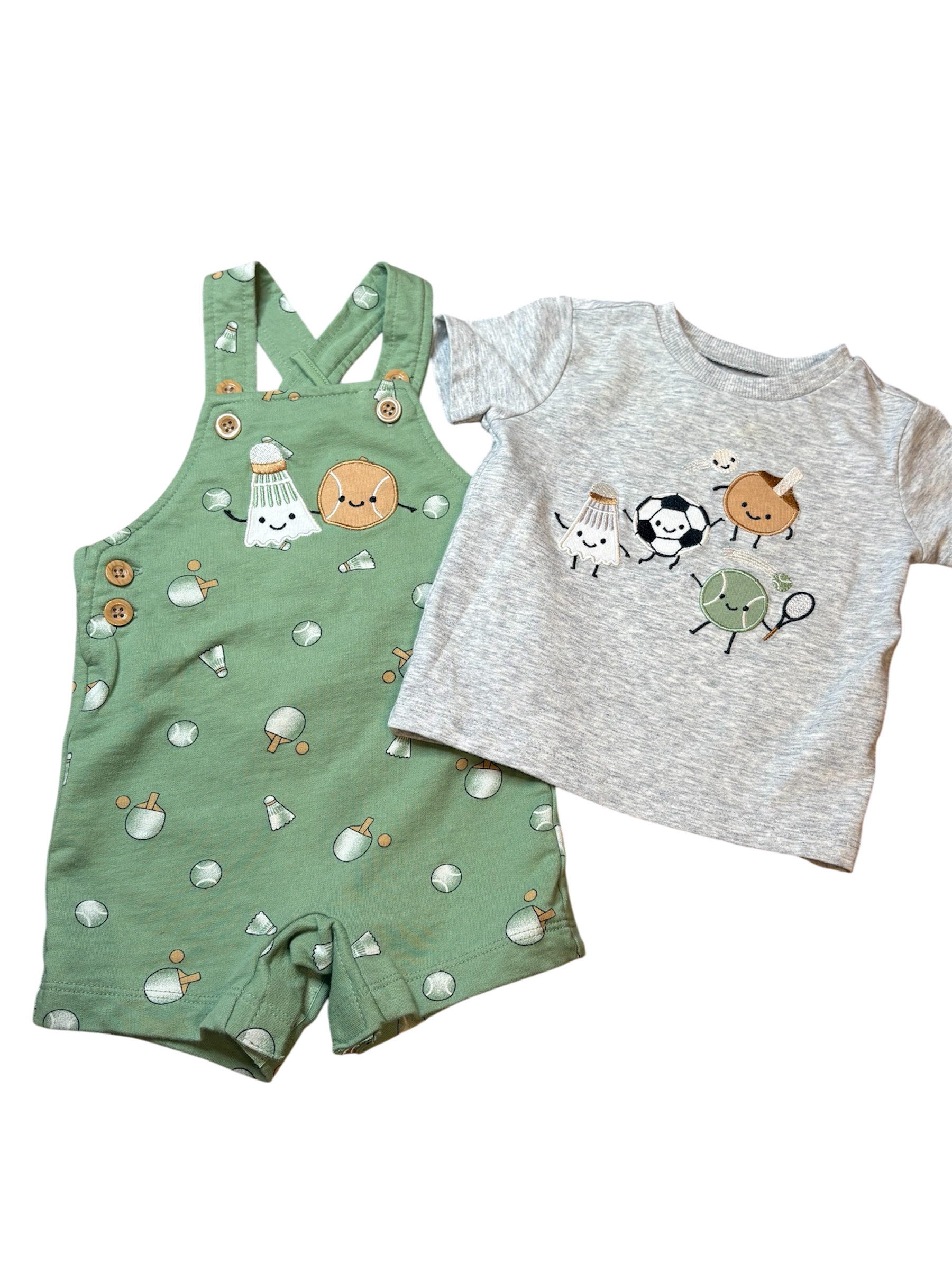PEKKLE Ensemble salopette short 6 mois