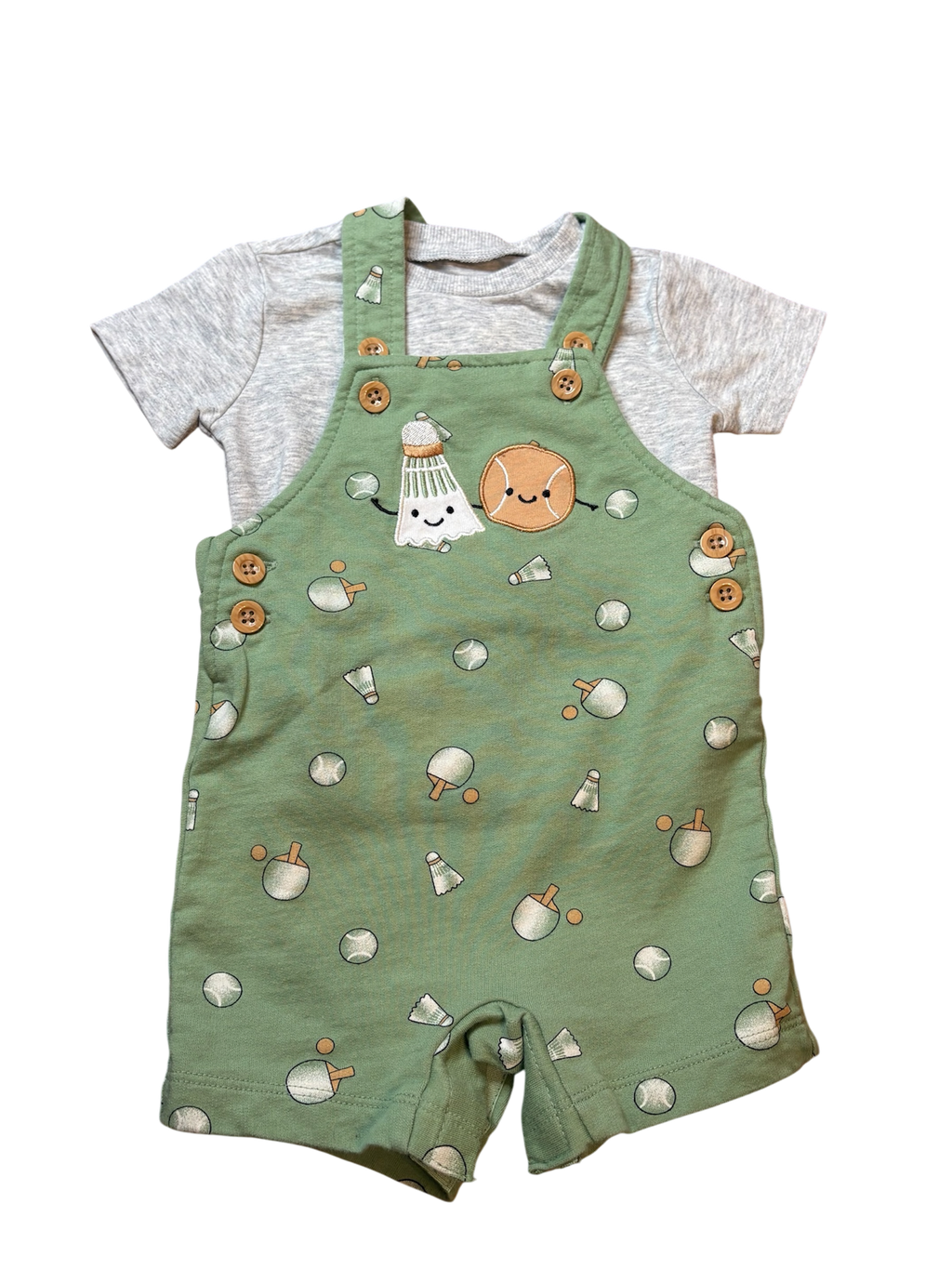 PEKKLE Ensemble salopette short 6 mois