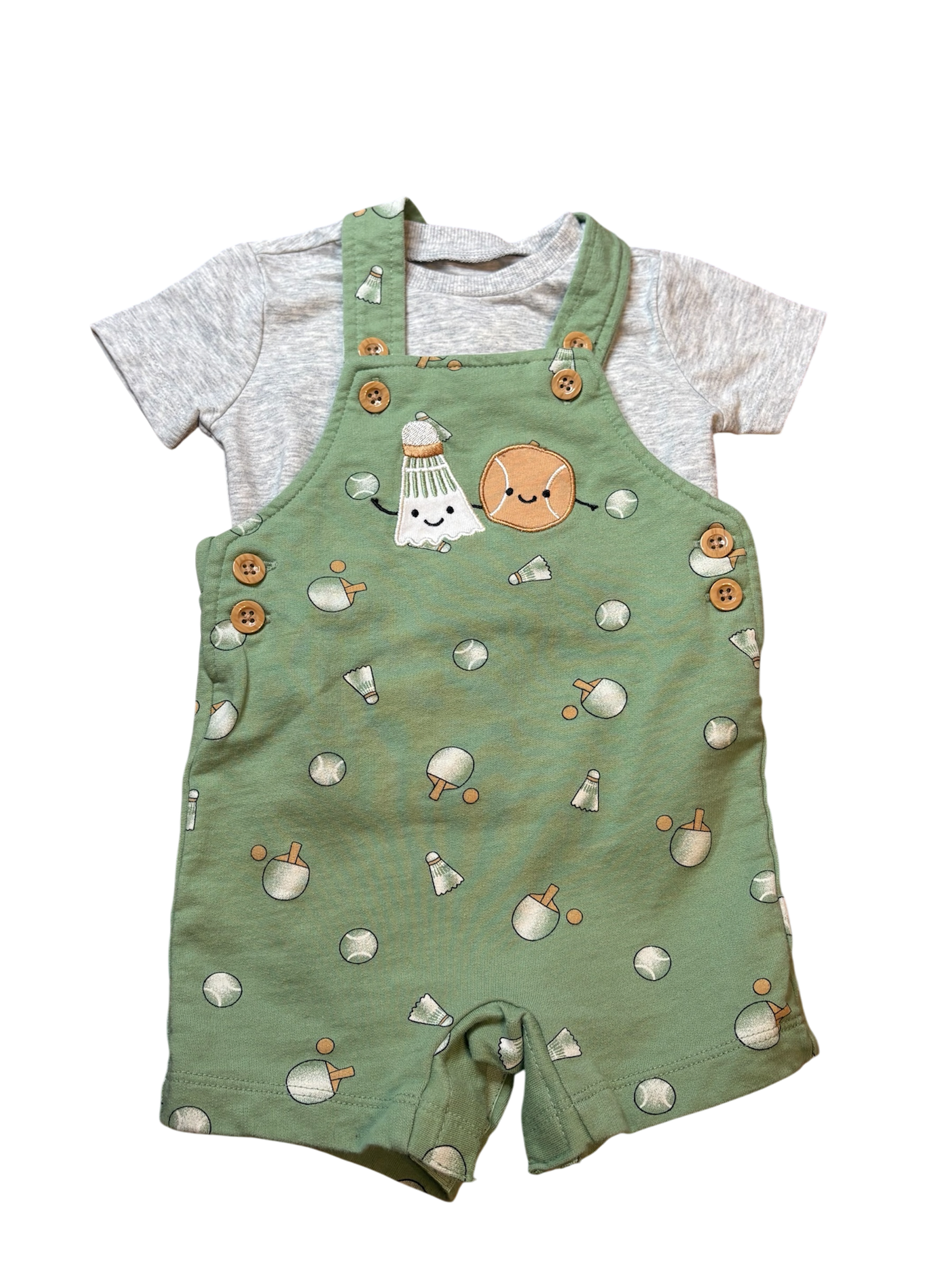 PEKKLE Ensemble salopette short 6 mois